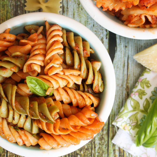 Tri-Coloured Tomato Basil Penne Pasta