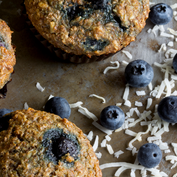 Blueberry Honey Bran Muffins