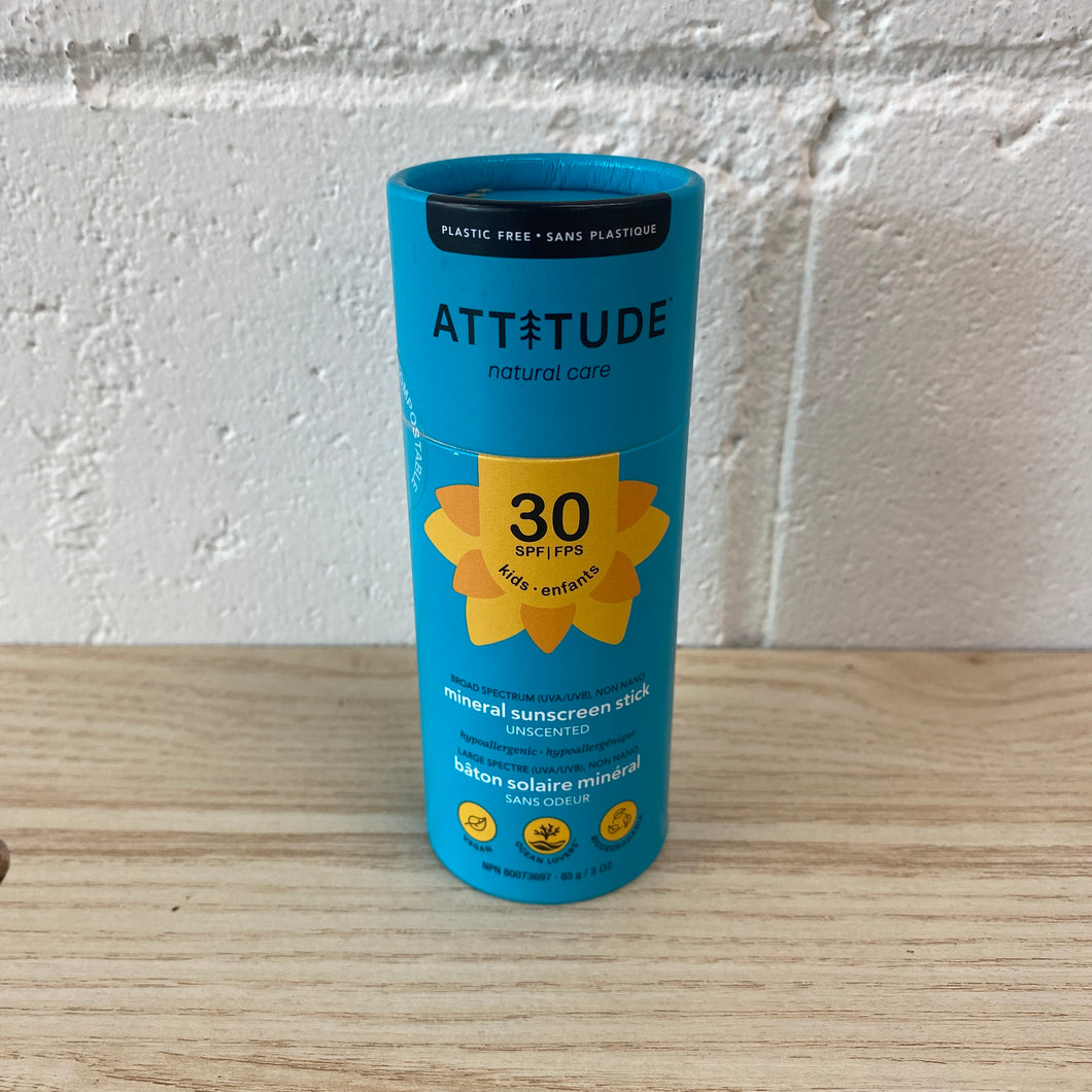 Sunscreen Stick, Attitude, Kids, SPF 30 FF