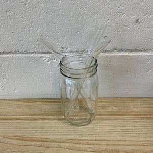 Glass Straw, Regular, Bent, Clear