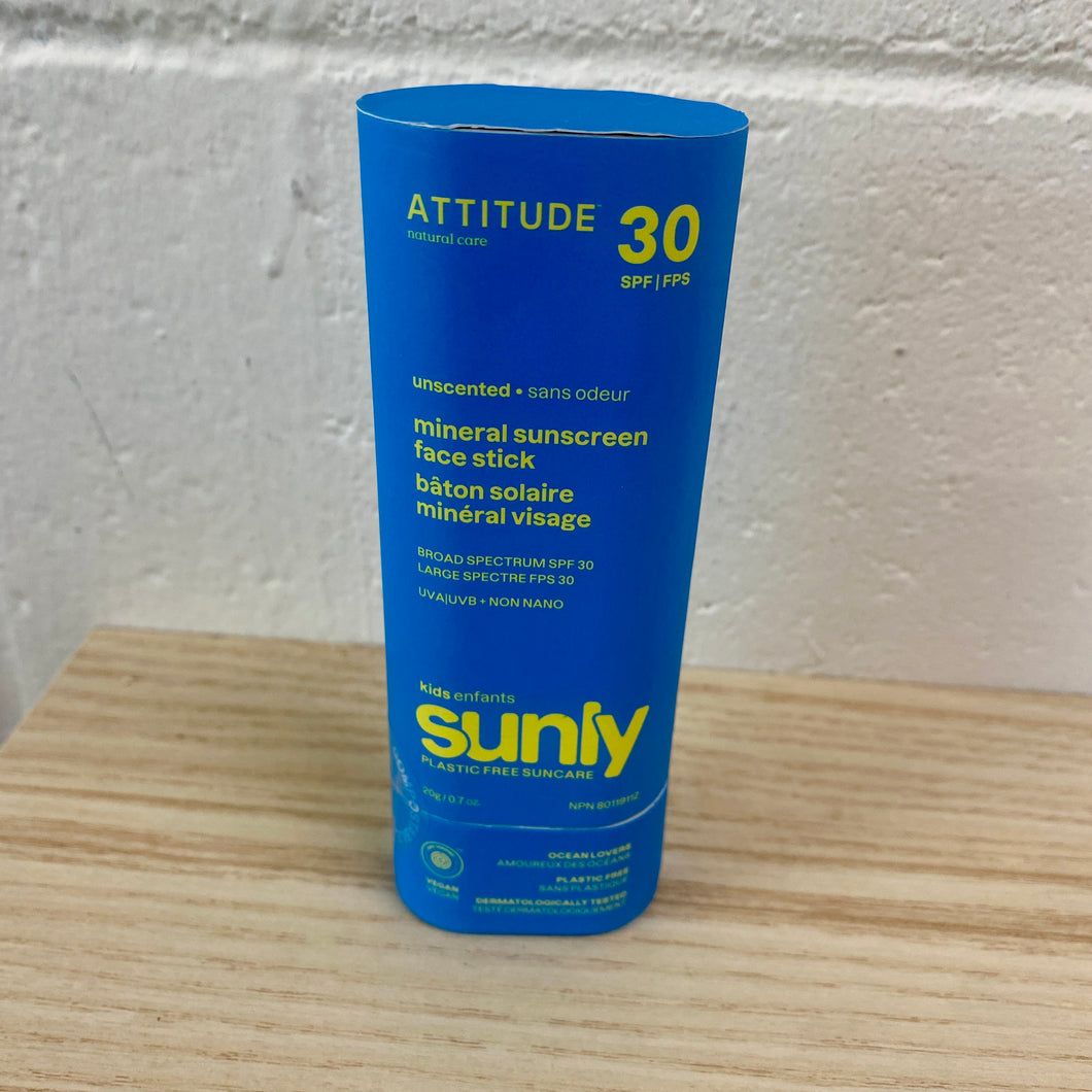 Sunscreen Stick, Attitude, Kids-Face, SPF 30 FF