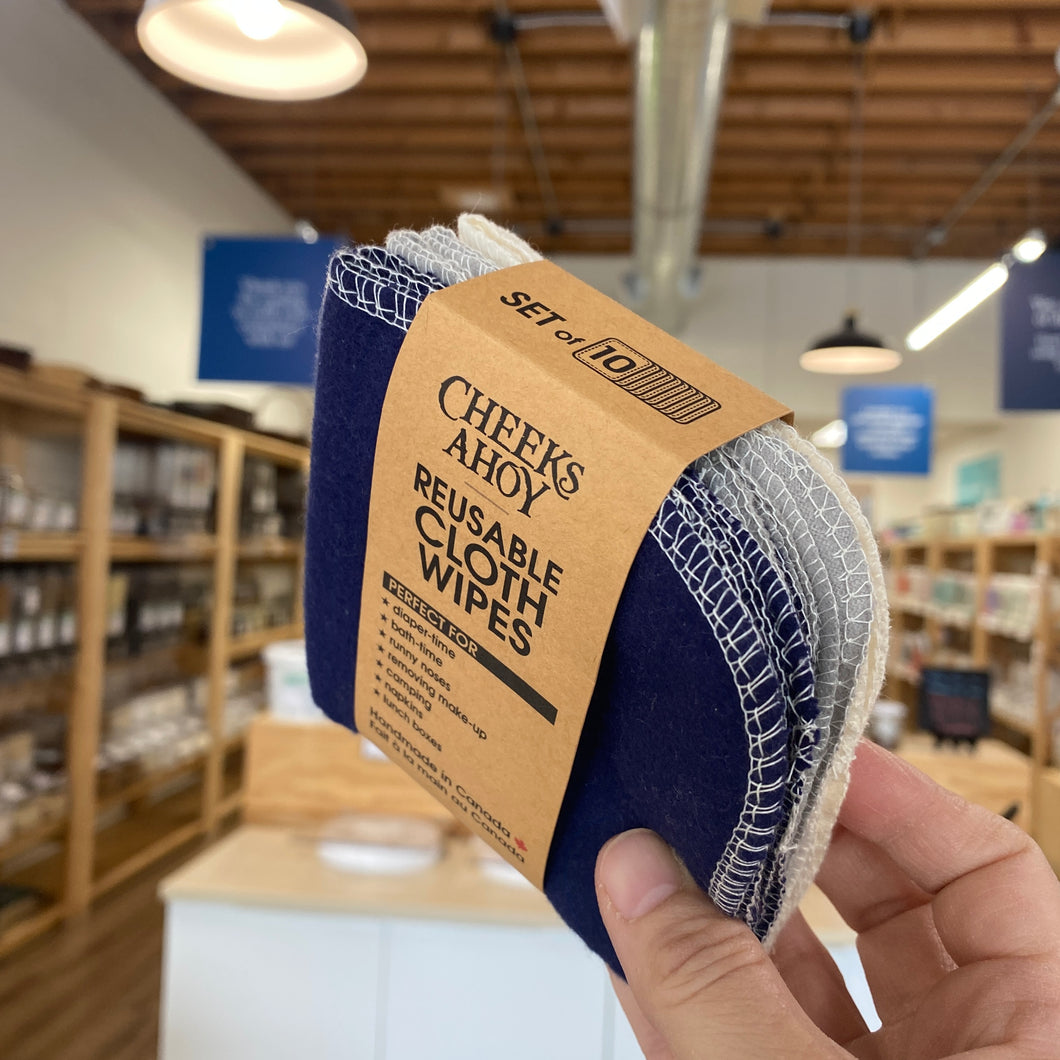 Cloth Wipes, Warm Neutral Navy