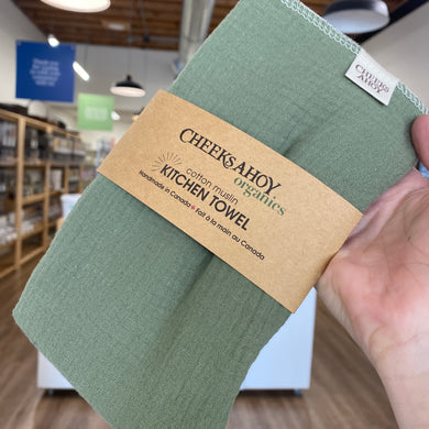 Kitchen Towel, Muslin, Sage