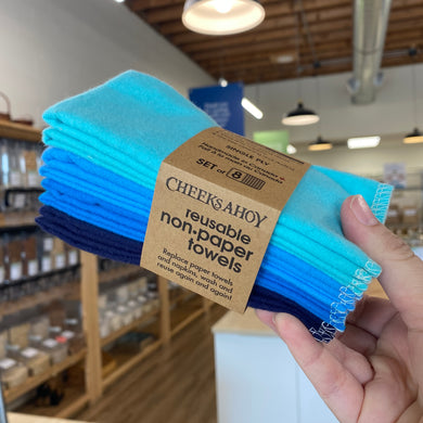 Unpaper Towels, Single Ply, 8-pack, Shades of Blue