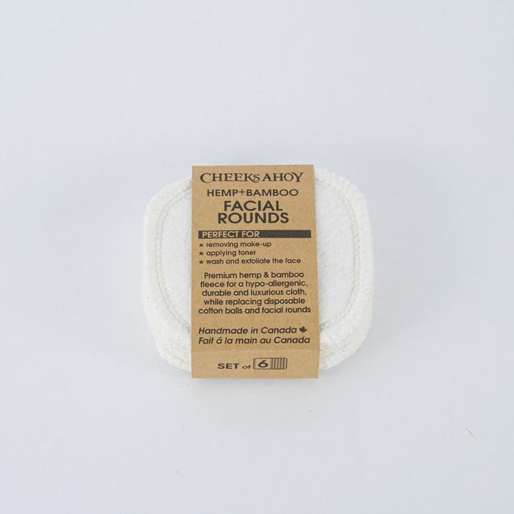 Makeup Remover Pads, Hemp - White, 6-pk