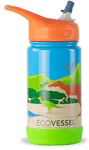 Water Bottle, EcoVessel 12oz, Dinosaur
