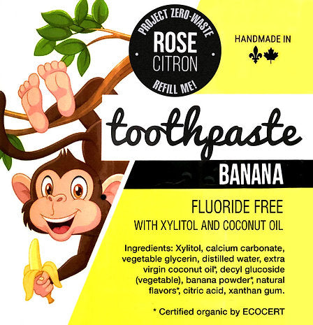 Toothpaste Refill, Banana, Rose Citron
