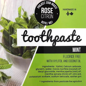 Toothpaste Refill, Mint, Rose Citron