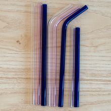 Load image into Gallery viewer, Glass Straws, Small, Straight, Blue