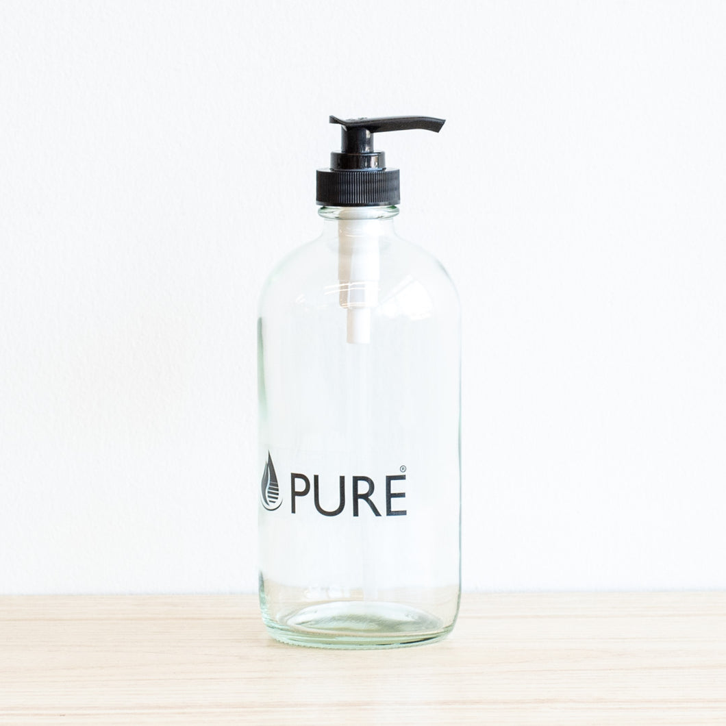Glass Pump Bottle, Pure, 500 mL