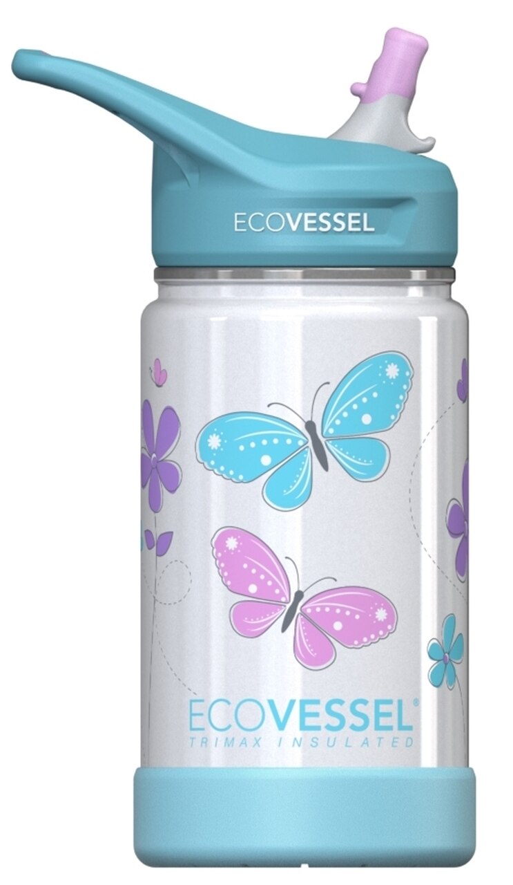 Water Bottle, EcoVessel 12oz, Butterfly