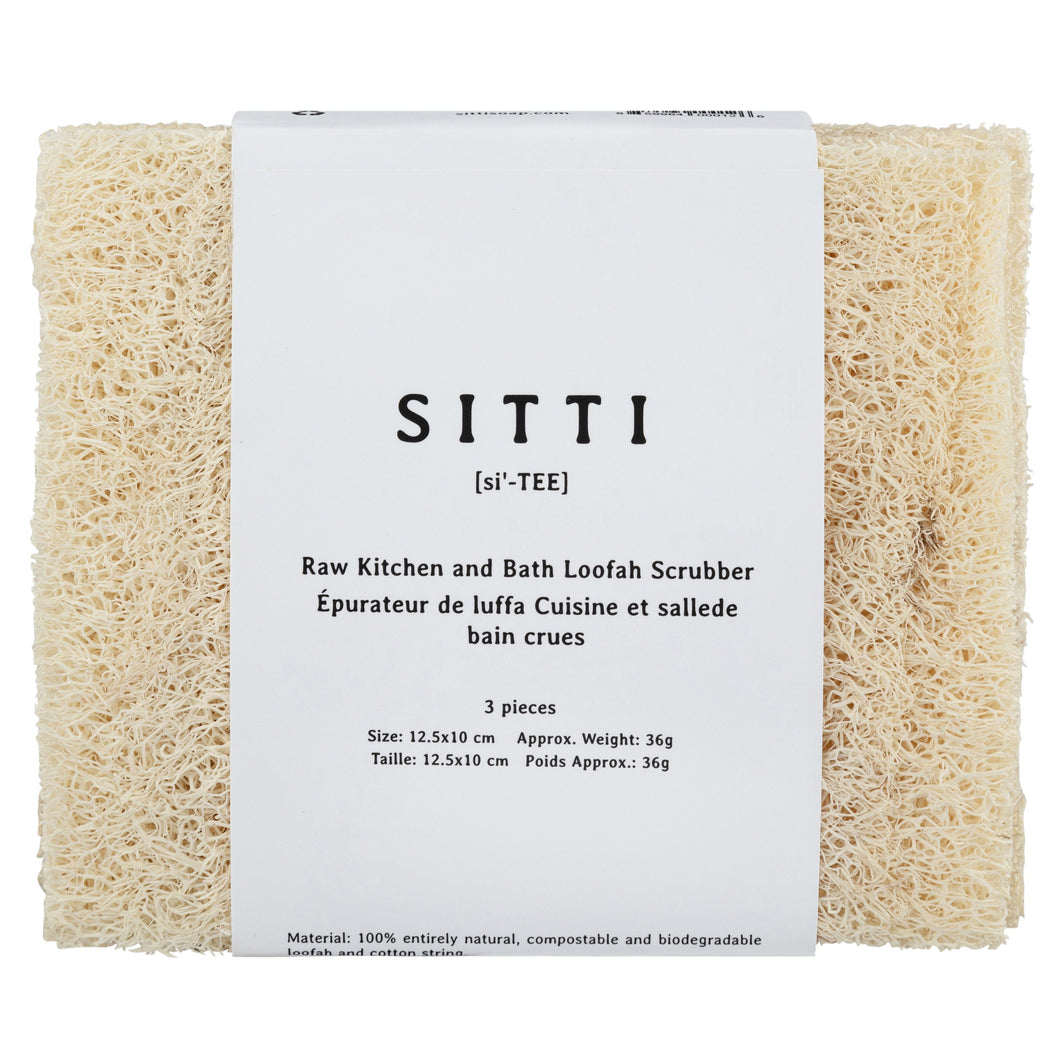 Natural Loofah, Kitchen & Bath Use, 3 pack